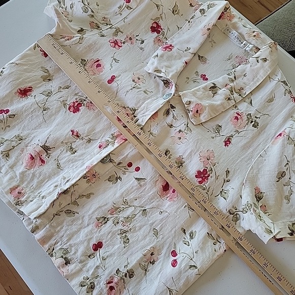 Cut Loose Dress Top Small Floral Linen Boho Coastal Cottagecore Feminine Summer - Picture 7 of 12